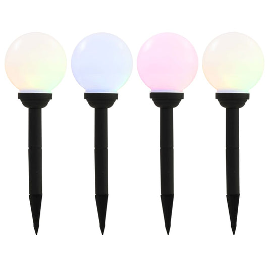 Outdoor Solar Lamps 4 Pcs Led Spherical 15 Cm Rgb