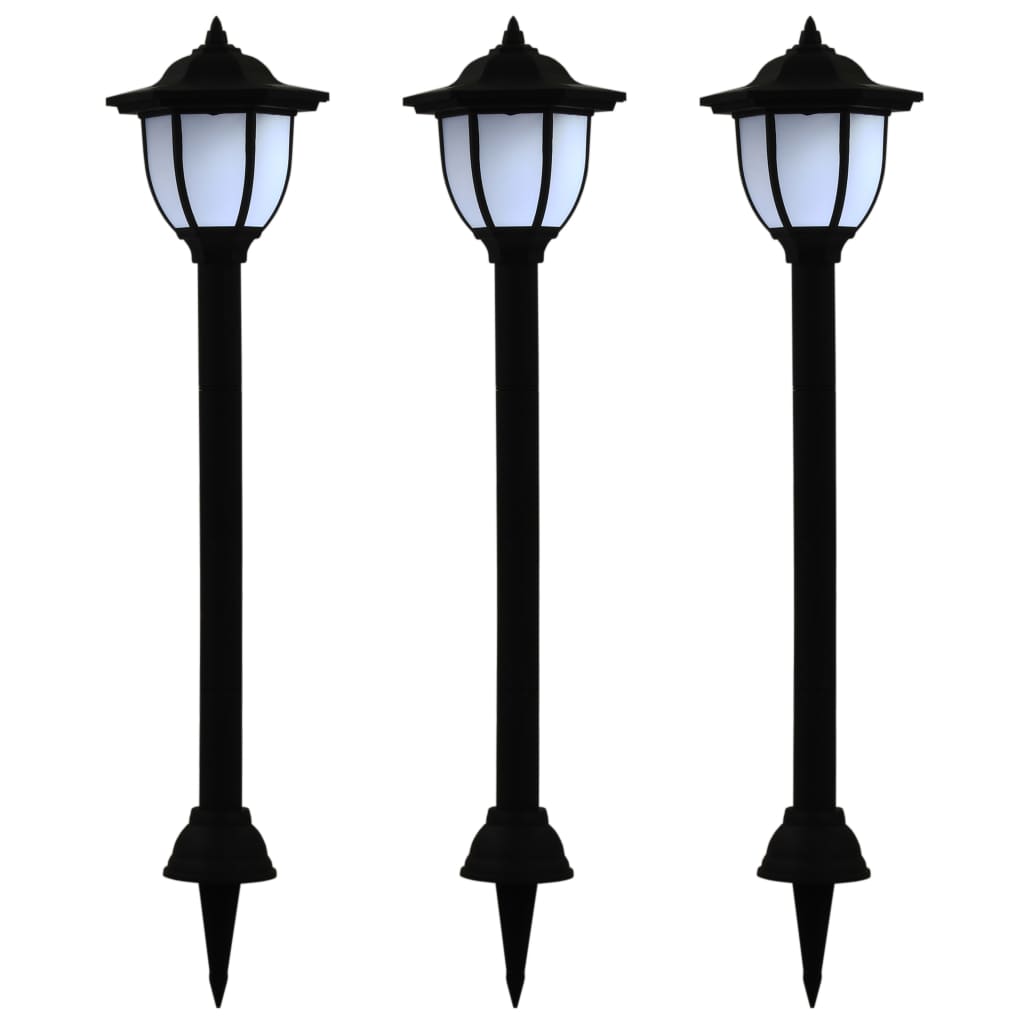 Outdoor Solar Lamps 3 Pcs Led Black