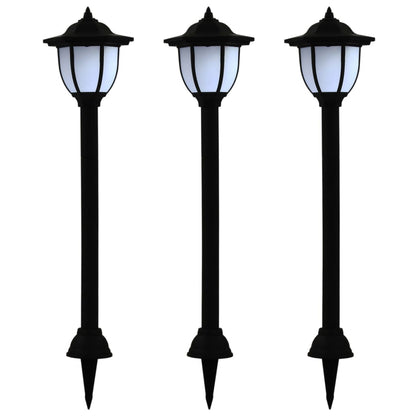 Outdoor Solar Lamps 3 Pcs Led Black