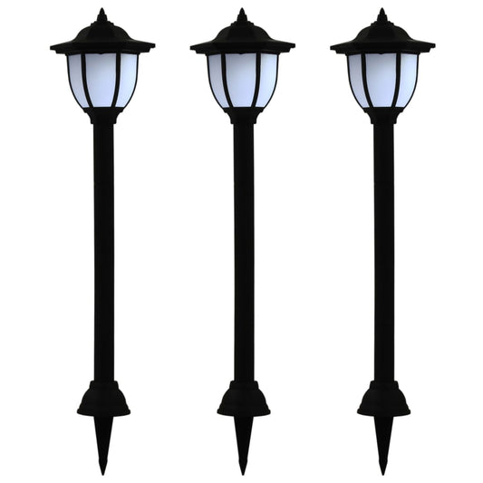 Outdoor Solar Lamps 3 Pcs Led Black