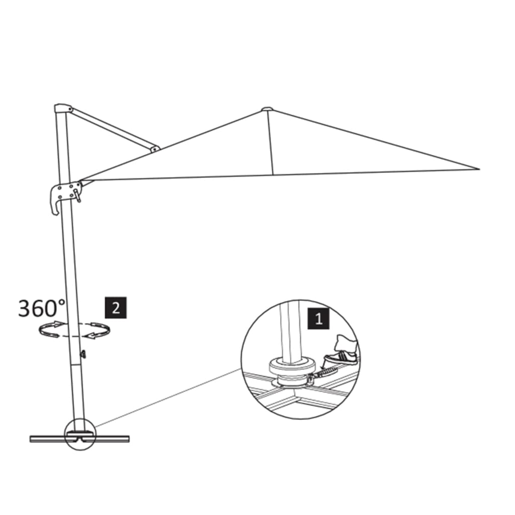 Cantilever Garden Parasol With Aluminium Pole