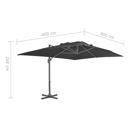 Cantilever Garden Parasol With Aluminium Pole