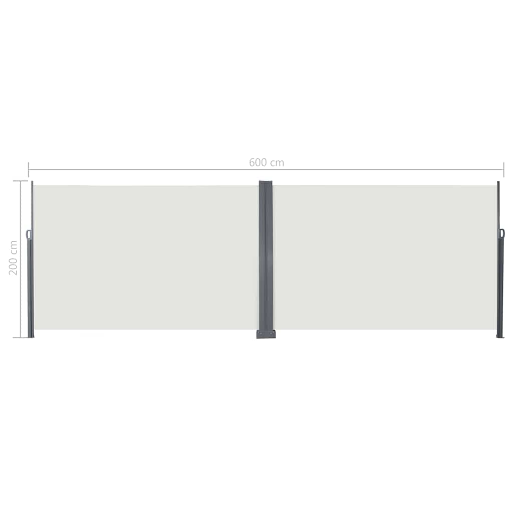 Retractable Side Awning 600 X 200 Cm Metal