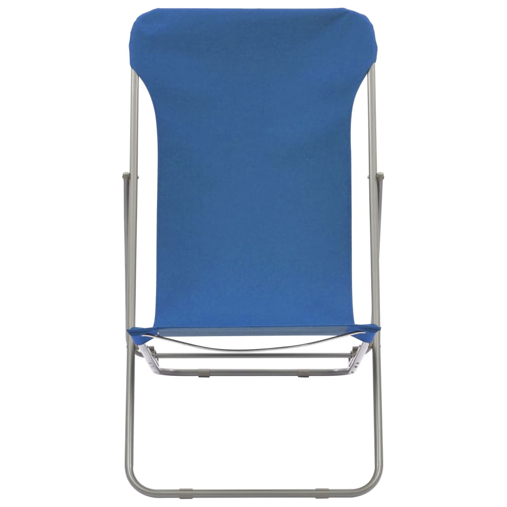 Folding Beach Chairs 2 Pcs Steel And Oxford Fabric