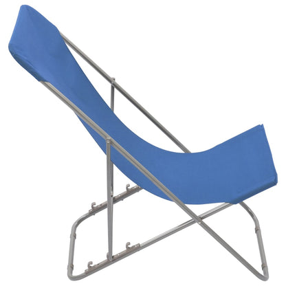 Folding Beach Chairs 2 Pcs Steel And Oxford Fabric
