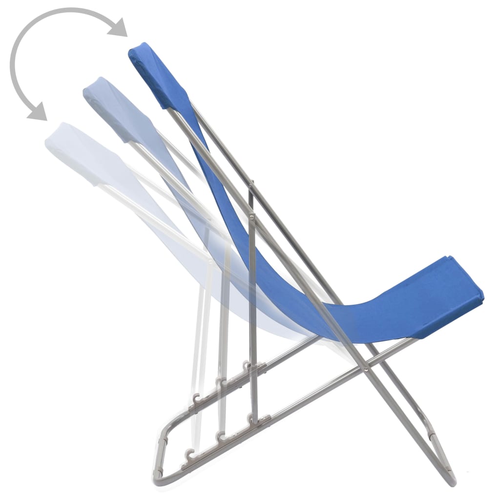 Folding Beach Chairs 2 Pcs Steel And Oxford Fabric