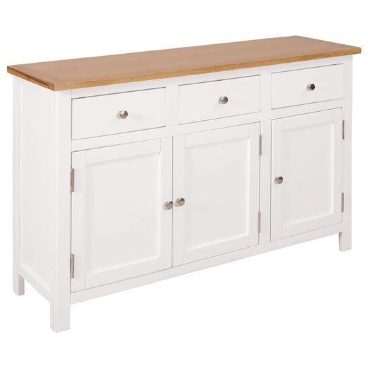 Sideboard 110X33.5X70 Cm Solid Oak Wood