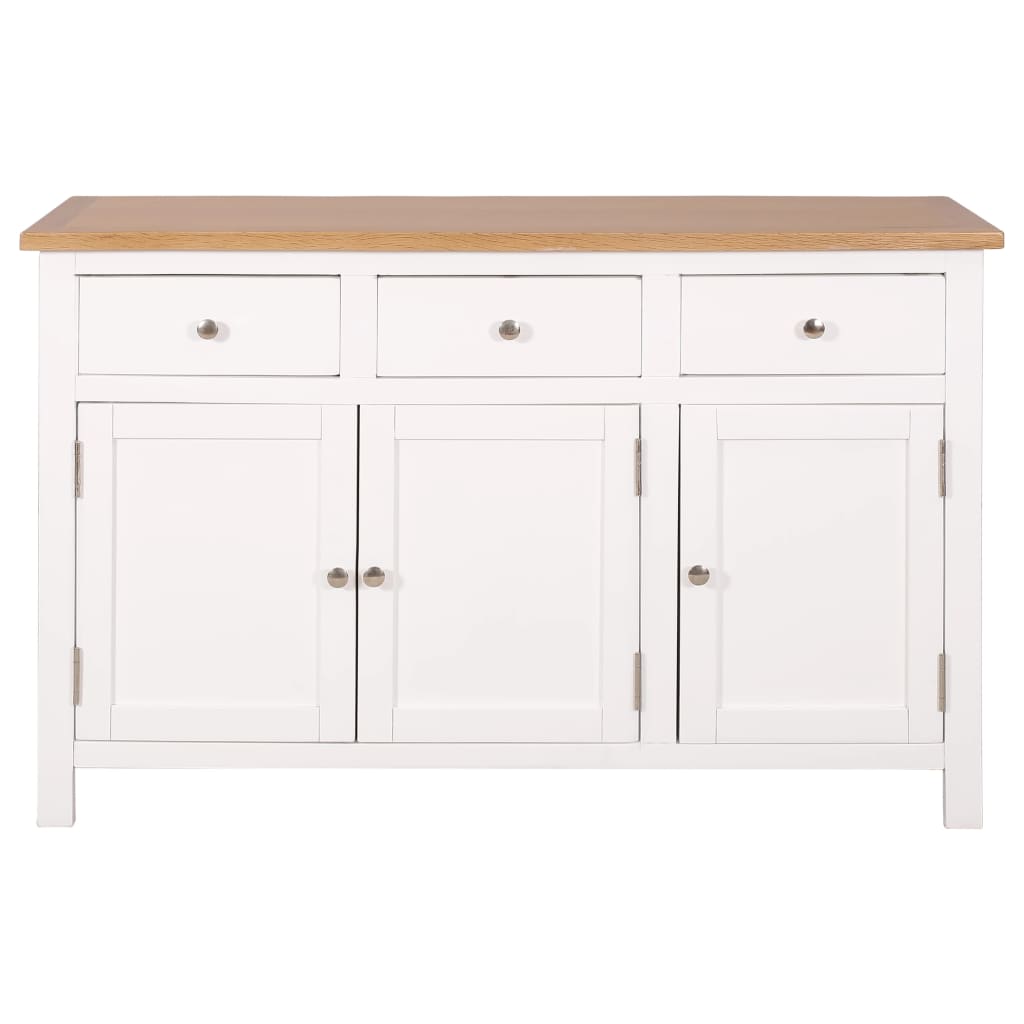 Sideboard 110X33.5X70 Cm Solid Oak Wood