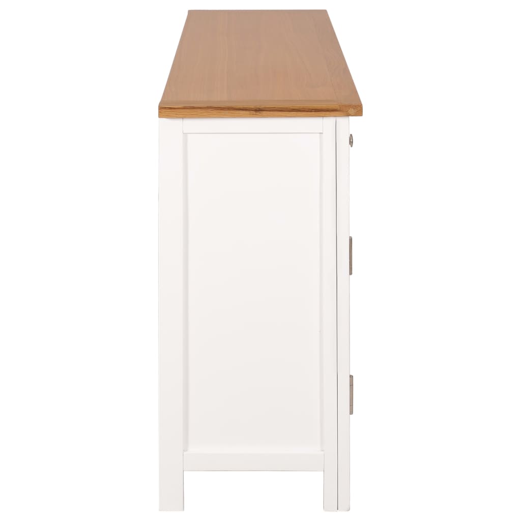 Sideboard 110X33.5X70 Cm Solid Oak Wood