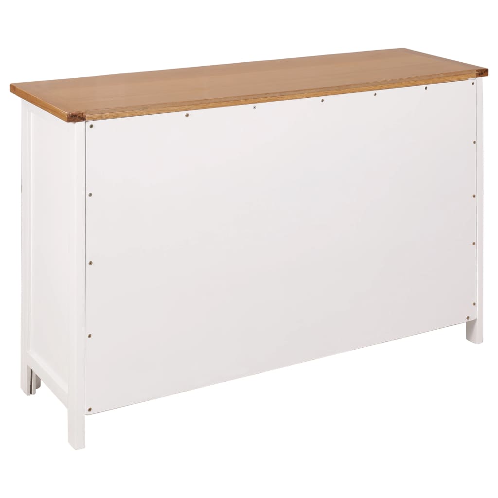 Sideboard 110X33.5X70 Cm Solid Oak Wood