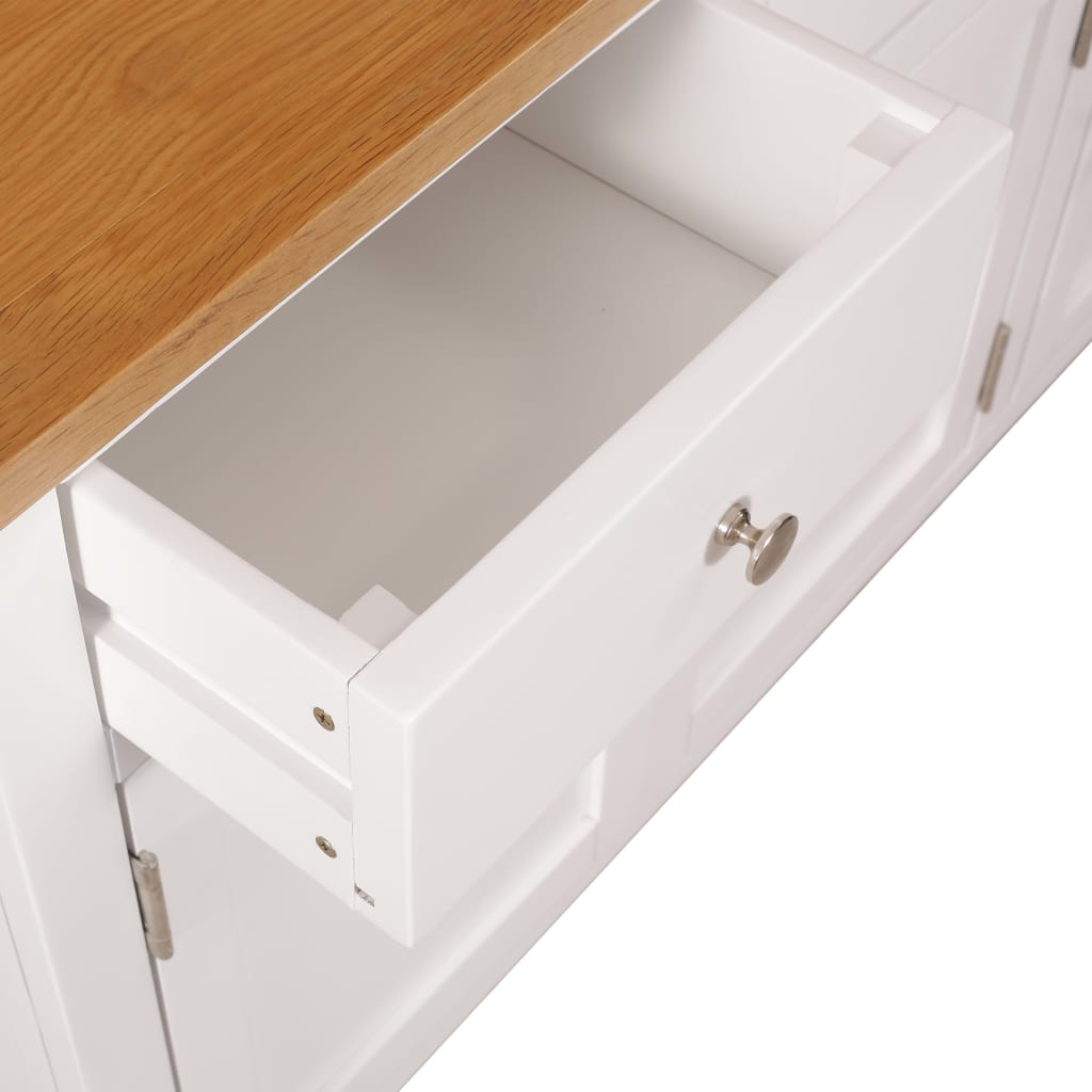 Sideboard 110X33.5X70 Cm Solid Oak Wood