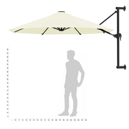 Wall-Mounted Garden Parasol With Metal Pole 300 Cm