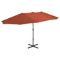 Garden Parasol With Aluminium Pole 460X270 Cm