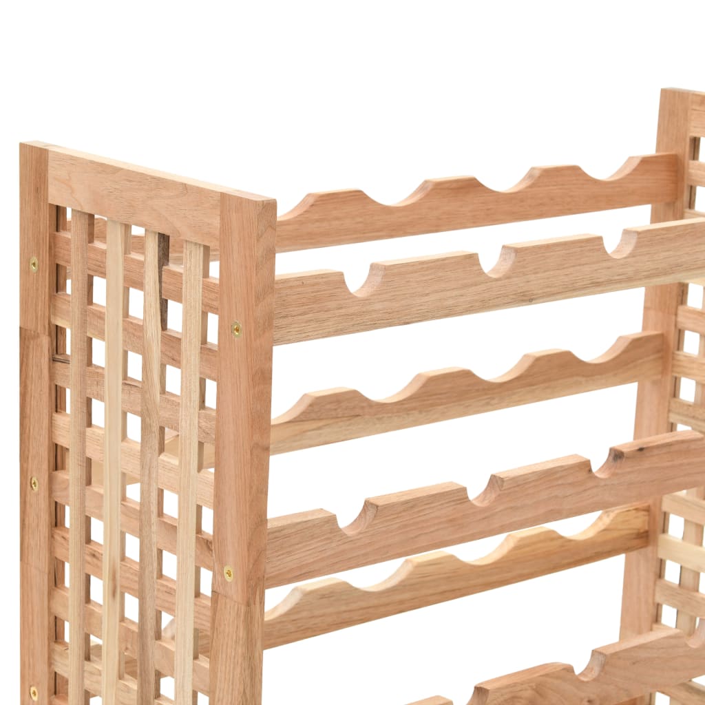 Wine Rack For 25 Bottles Solid Walnut Wood 63X25X73 Cm