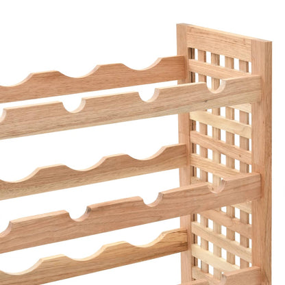 Wine Rack For 25 Bottles Solid Walnut Wood 63X25X73 Cm