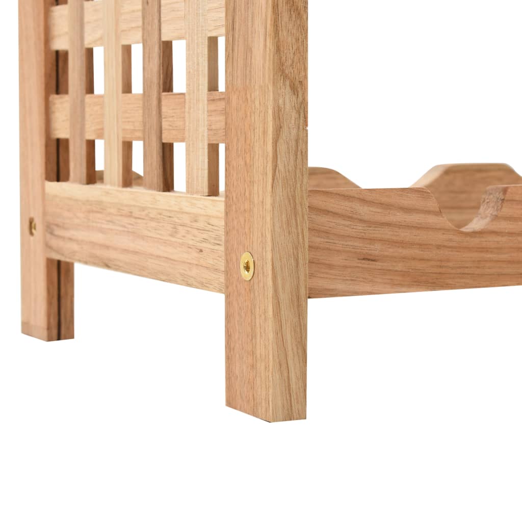 Wine Rack For 25 Bottles Solid Walnut Wood 63X25X73 Cm