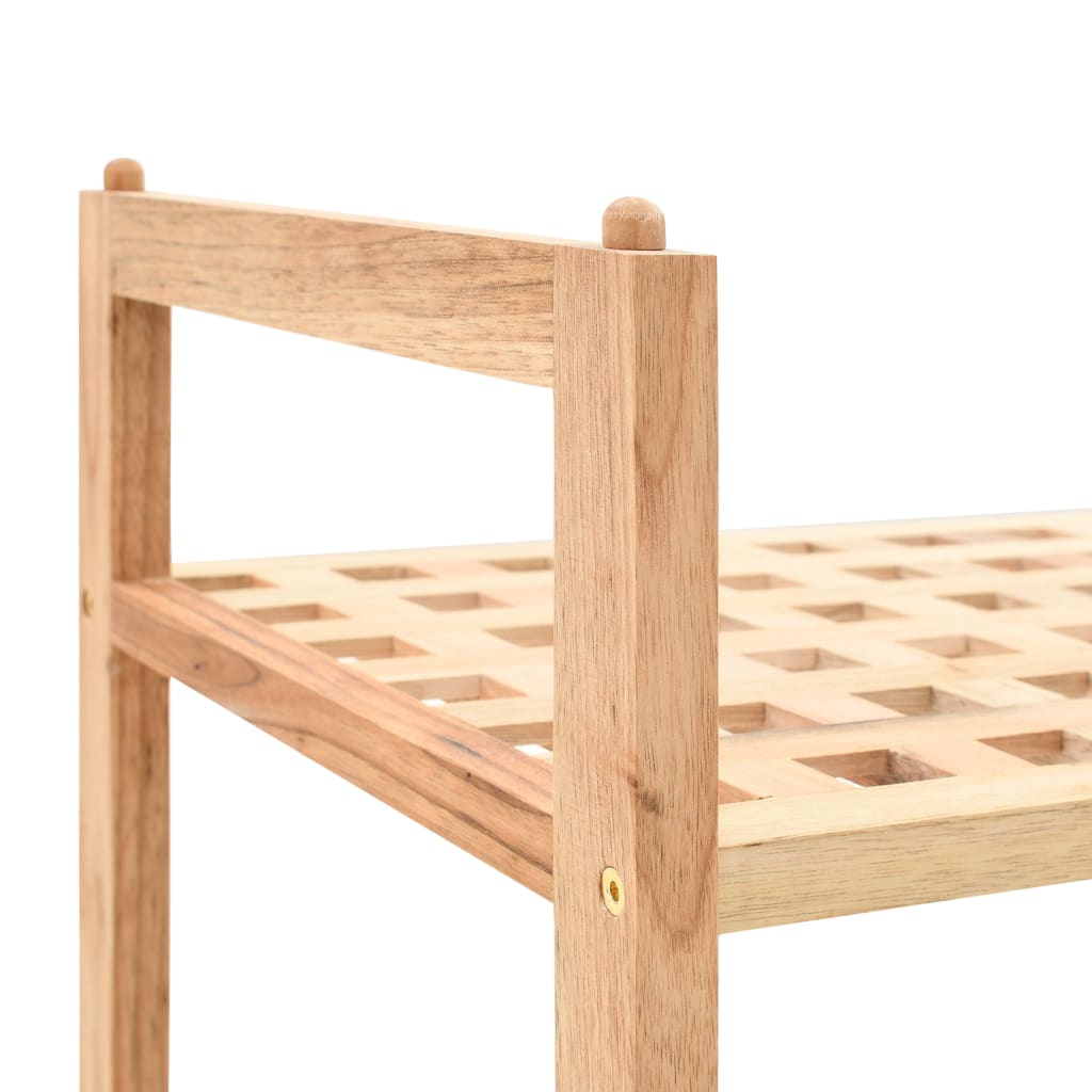 Shoe Rack Solid Walnut Wood 69X26X81 Cm