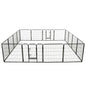 Dog Playpen 8 Panels Steel Black