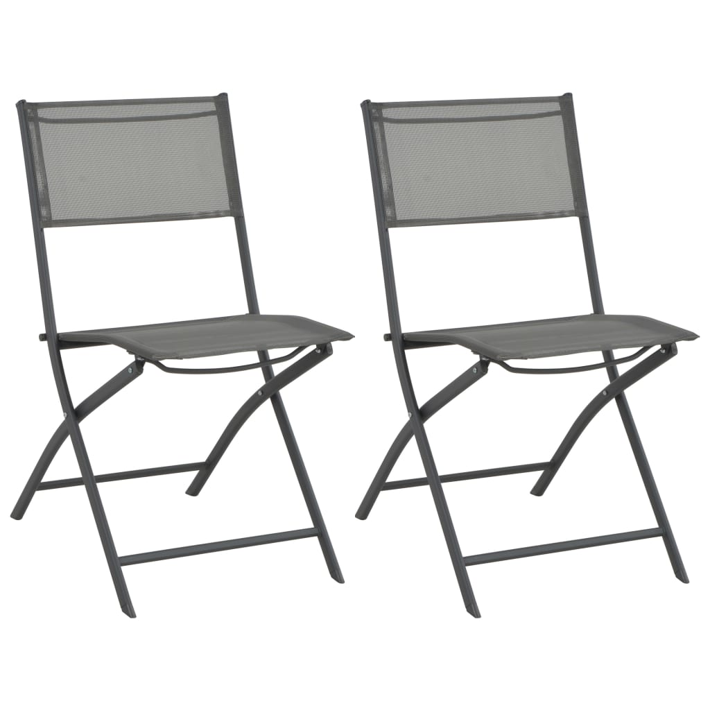 Folding Outdoor Chairs 4 Pcs Steel And Textilene