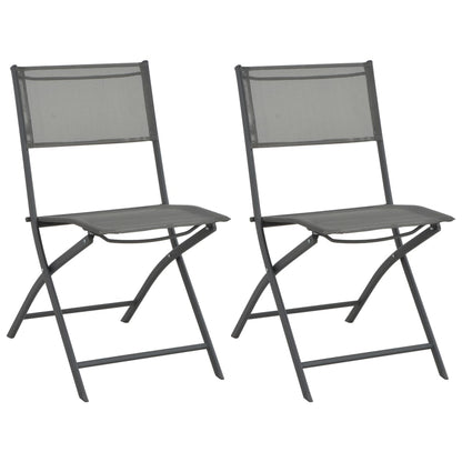 Folding Outdoor Chairs 4 Pcs Steel And Textilene