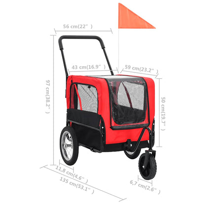 2-In-1 Pet Bike Trailer & Jogging Stroller