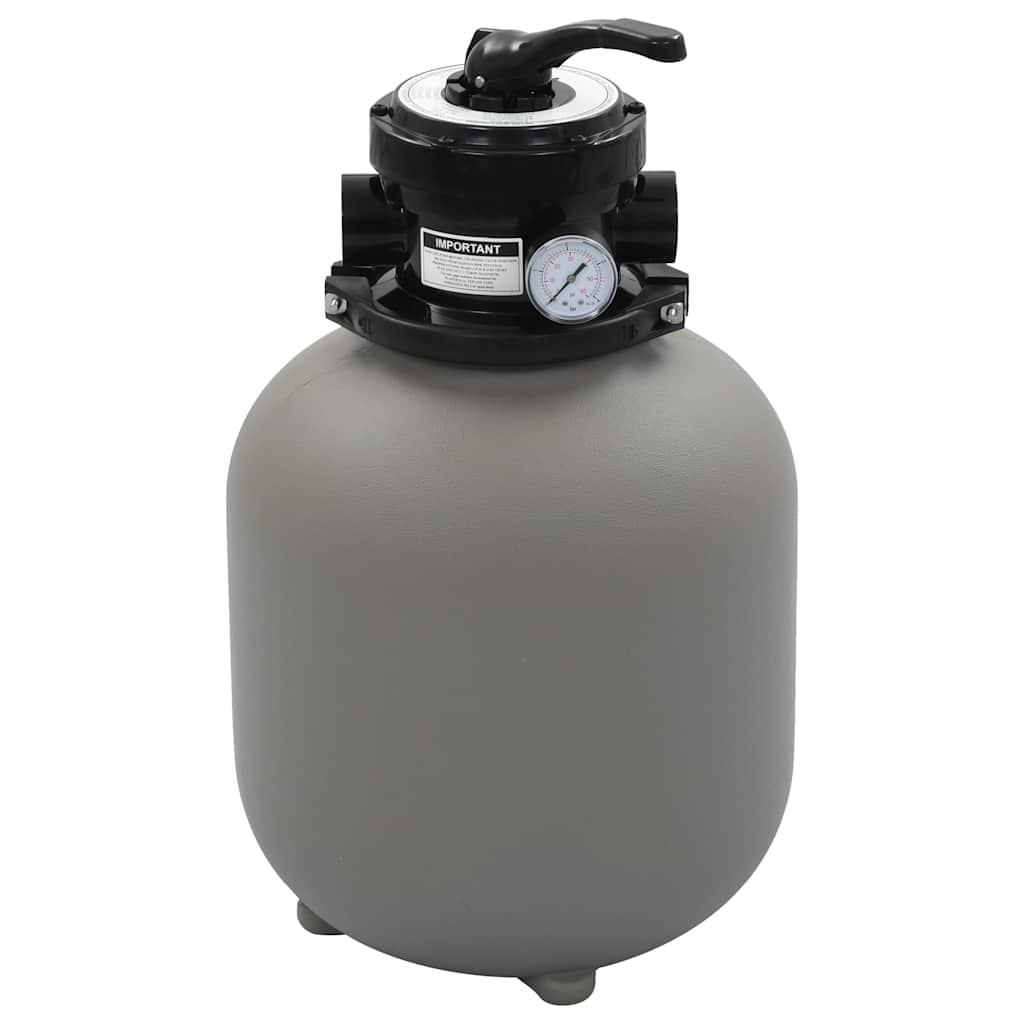 Pool Sand Filter With 4 Position Valve Grey 350 Mm