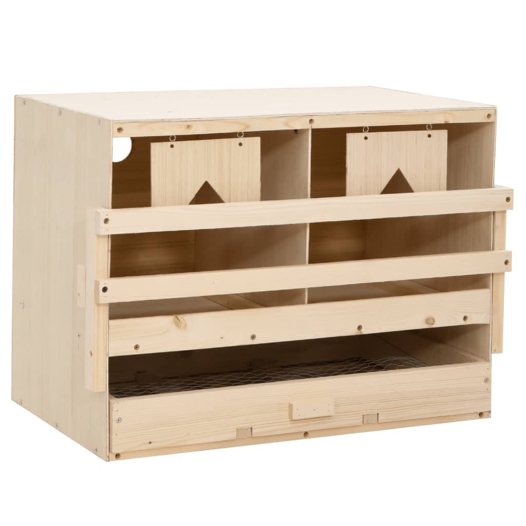 Chicken Laying Nest 2 Compartments Solid Pine Wood