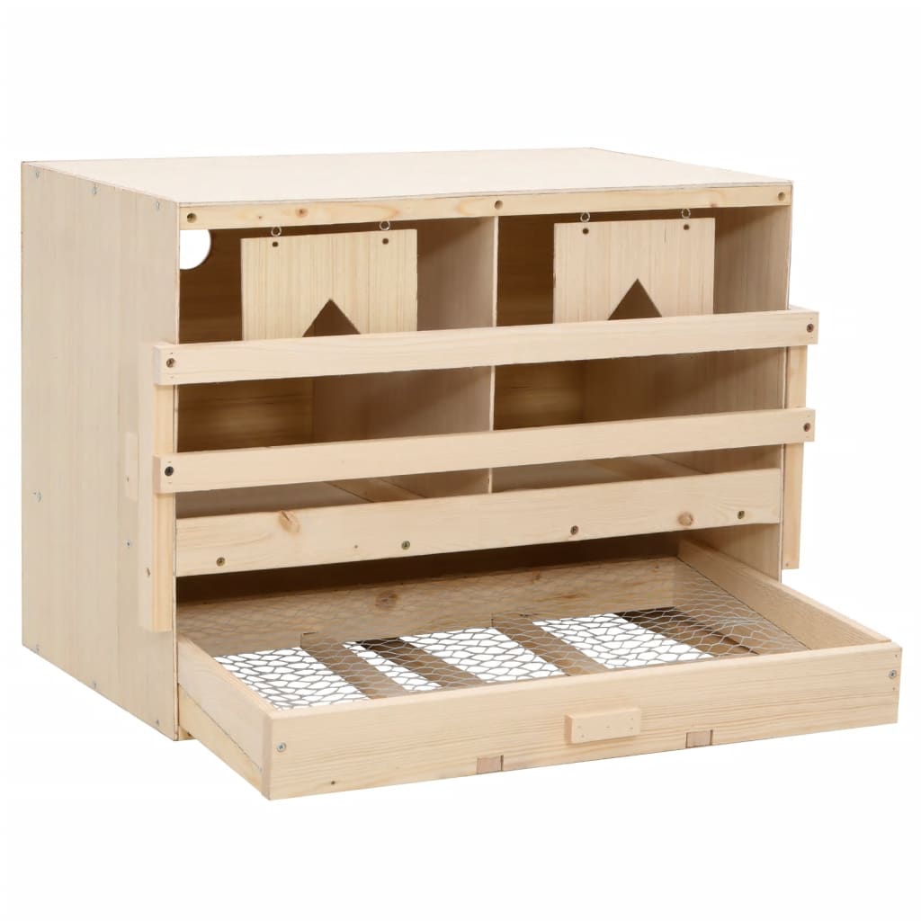 Chicken Laying Nest 2 Compartments Solid Pine Wood