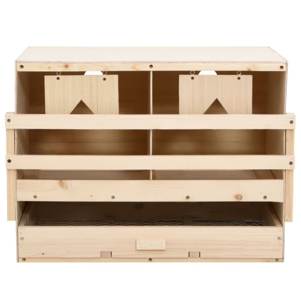 Chicken Laying Nest 2 Compartments Solid Pine Wood