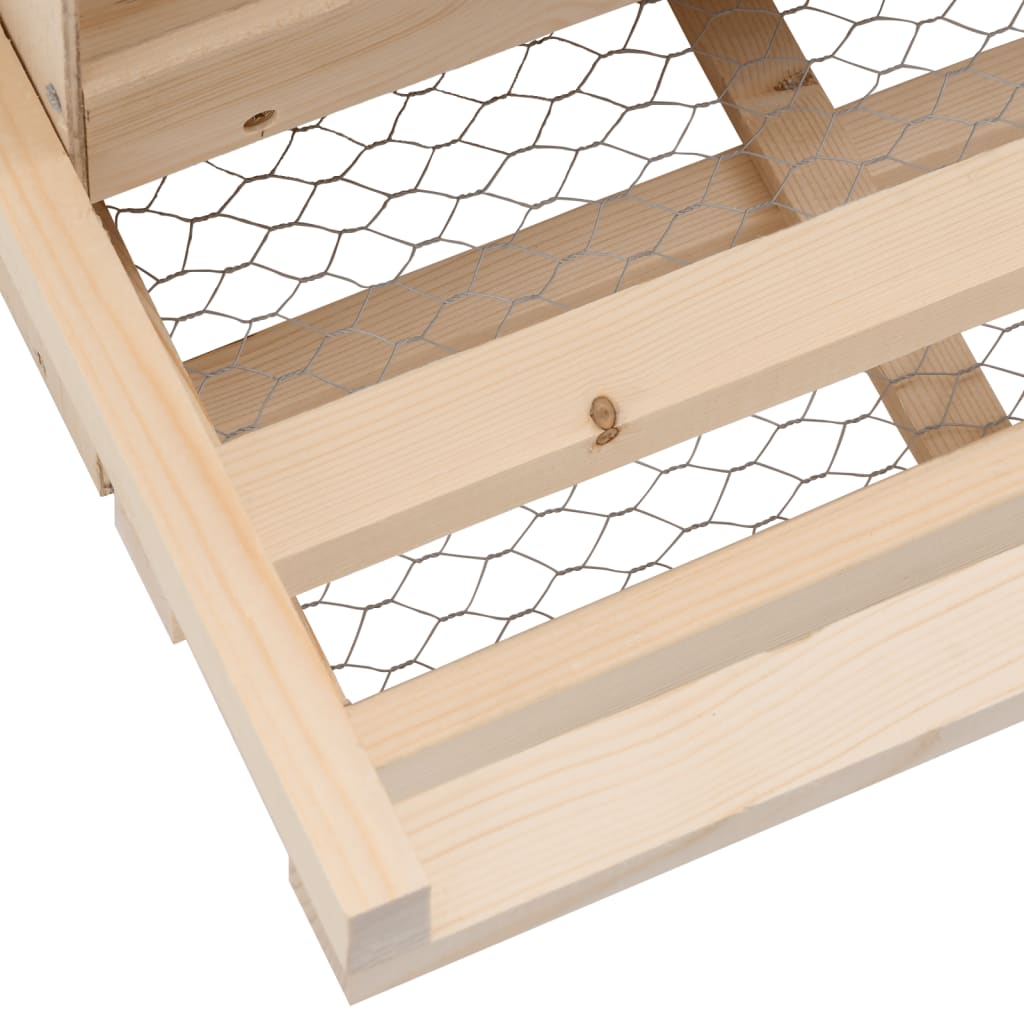 Chicken Laying Nest 2 Compartments Solid Pine Wood
