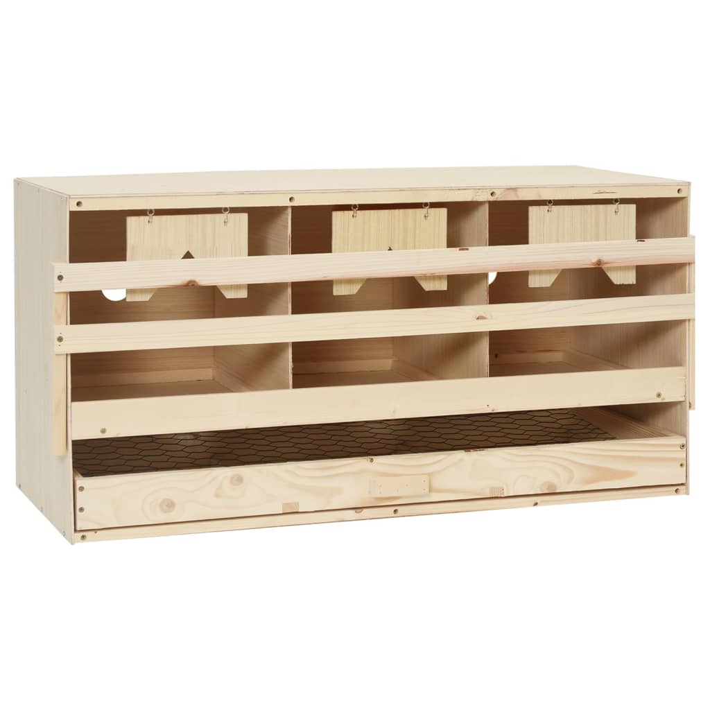 Chicken Laying Nest 2 Compartments Solid Pine Wood
