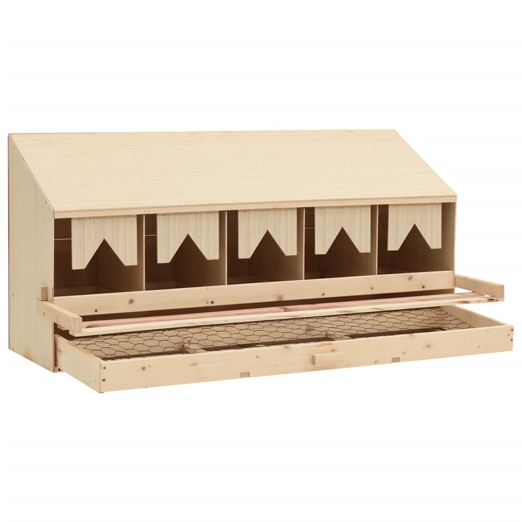 Chicken Laying Nest 5 Compartments Solid Pine Wood
