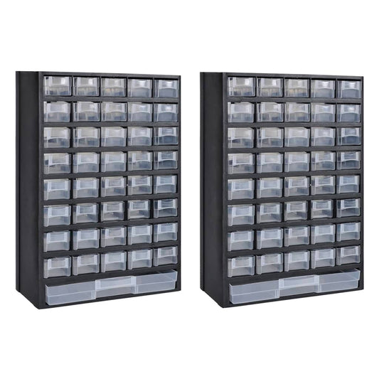 41-Drawer Storage Cabinet Tool Box 2 Pcs Plastic