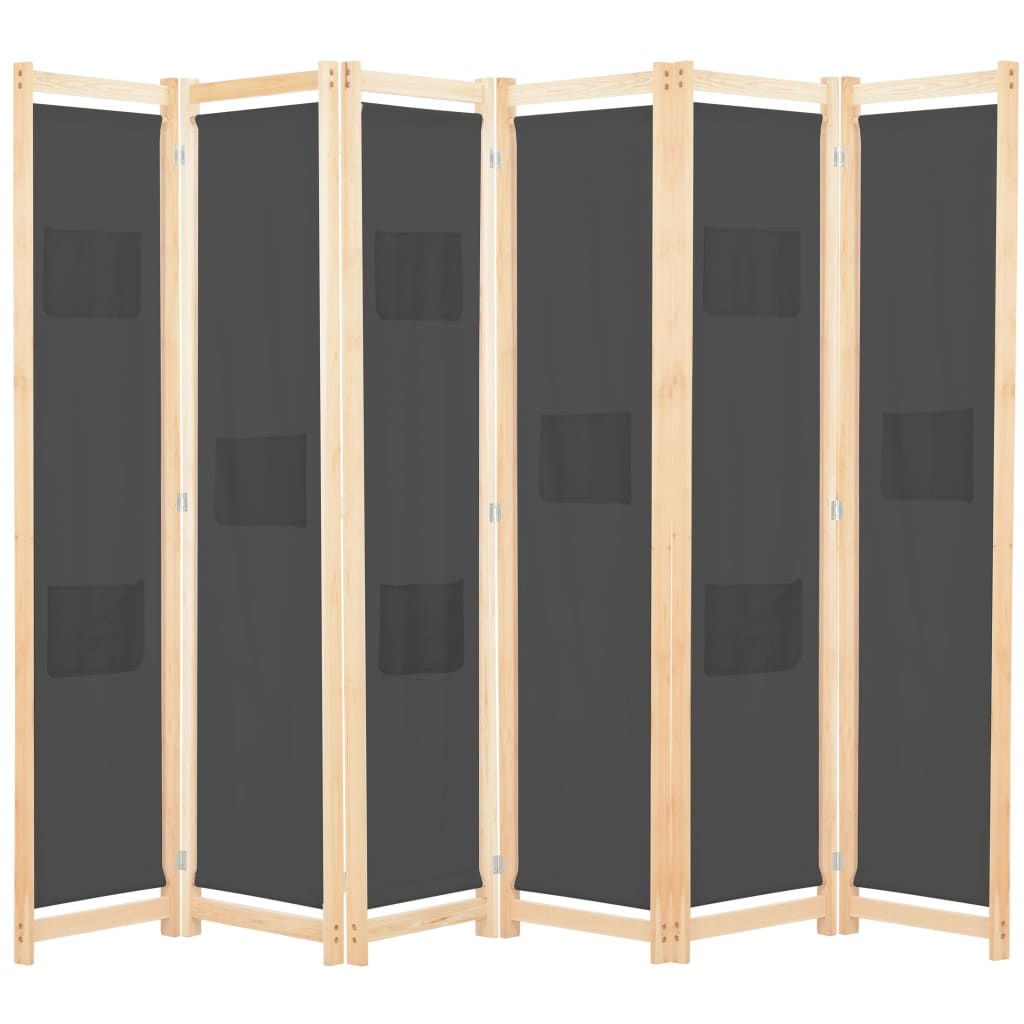 6-Panel Room Divider 240X170X4 Cm Fabric