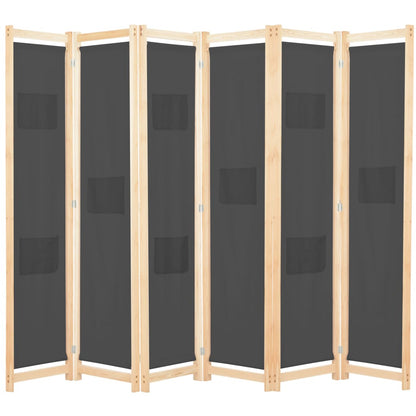 6-Panel Room Divider 240X170X4 Cm Fabric