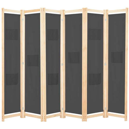 6-Panel Room Divider 240X170X4 Cm Fabric