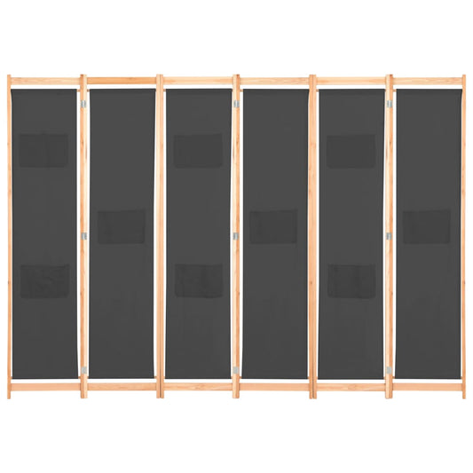 6-Panel Room Divider 240X170X4 Cm Fabric