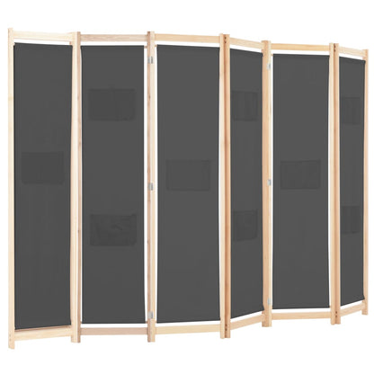 6-Panel Room Divider 240X170X4 Cm Fabric