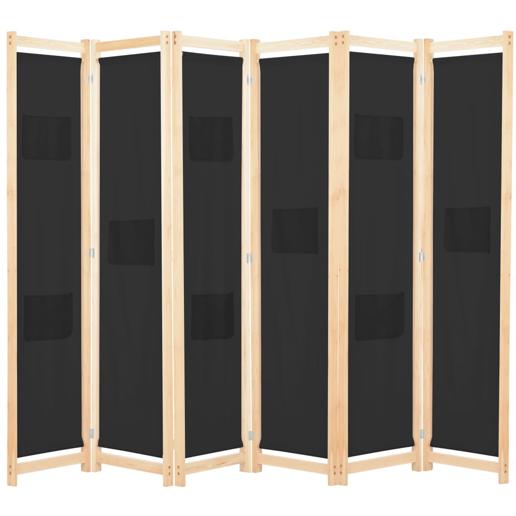 6-Panel Room Divider 240X170X4 Cm Fabric