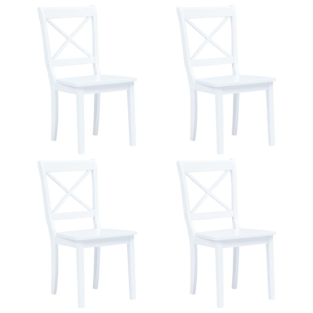 Dining Chairs 6 Pcs Solid Rubber Wood