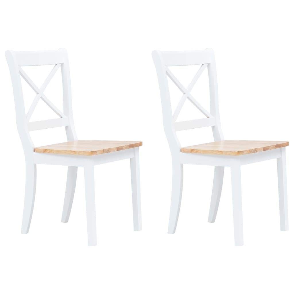 Dining Chairs 6 Pcs Solid Rubber Wood