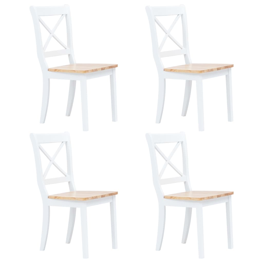Dining Chairs 6 Pcs Solid Rubber Wood