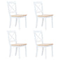 Dining Chairs 6 Pcs Solid Rubber Wood