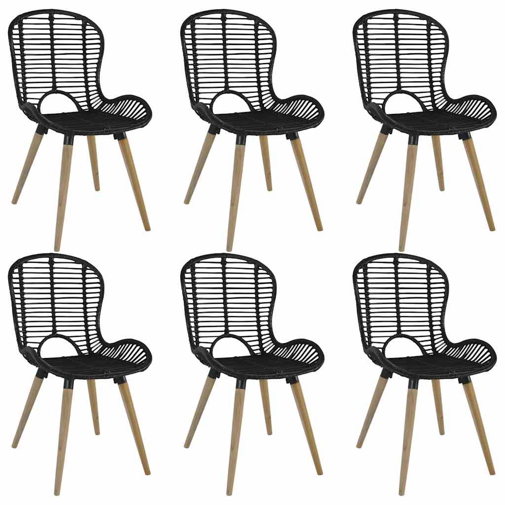 Dining Chairs 2 Pcs Natural Rattan