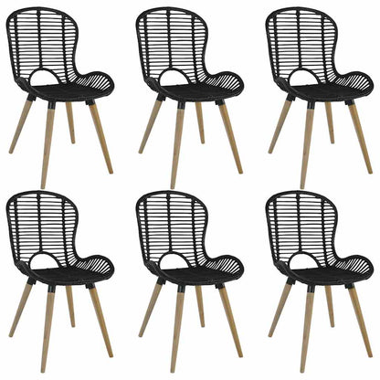 Dining Chairs 2 Pcs Natural Rattan