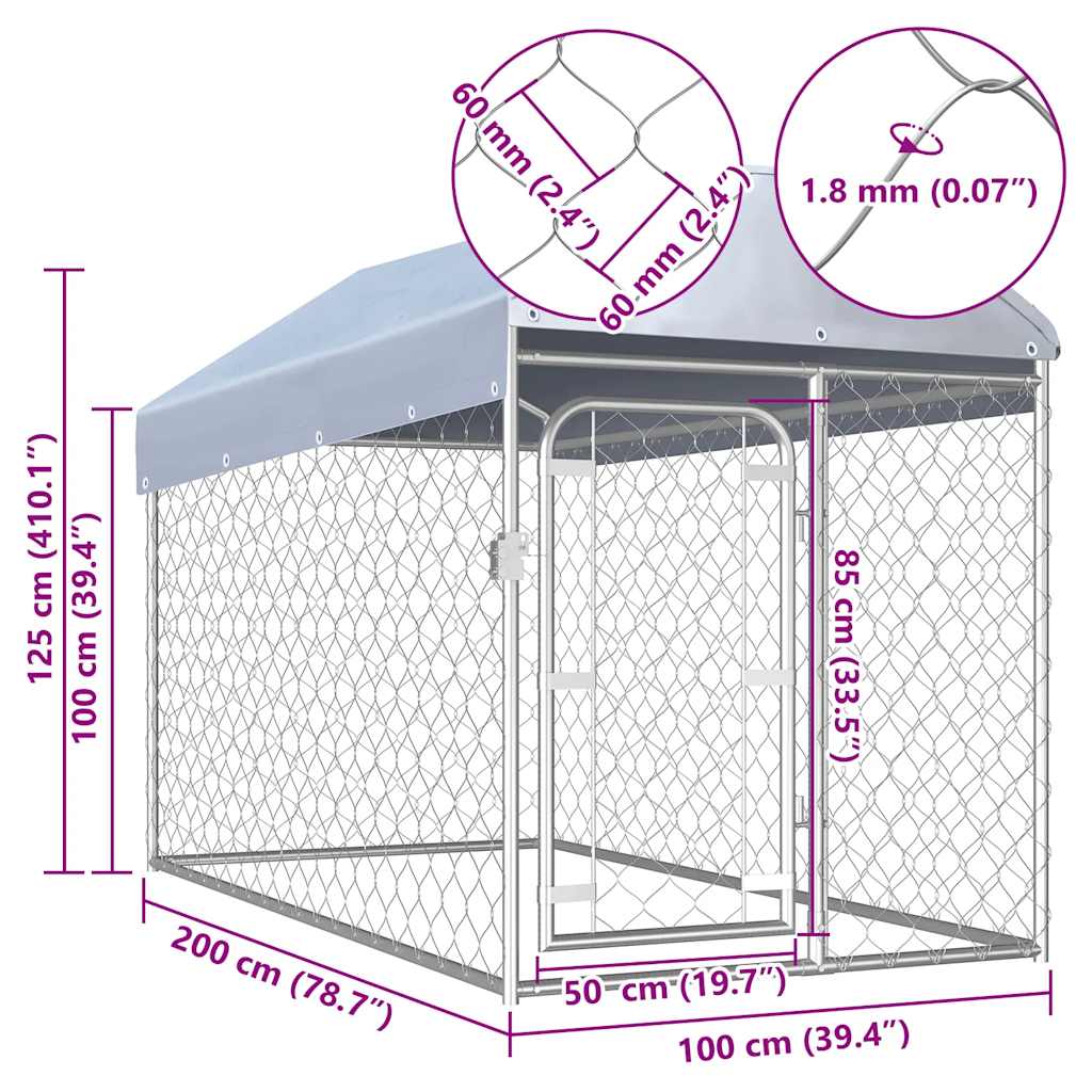 Outdoor Dog Kennel With Roof