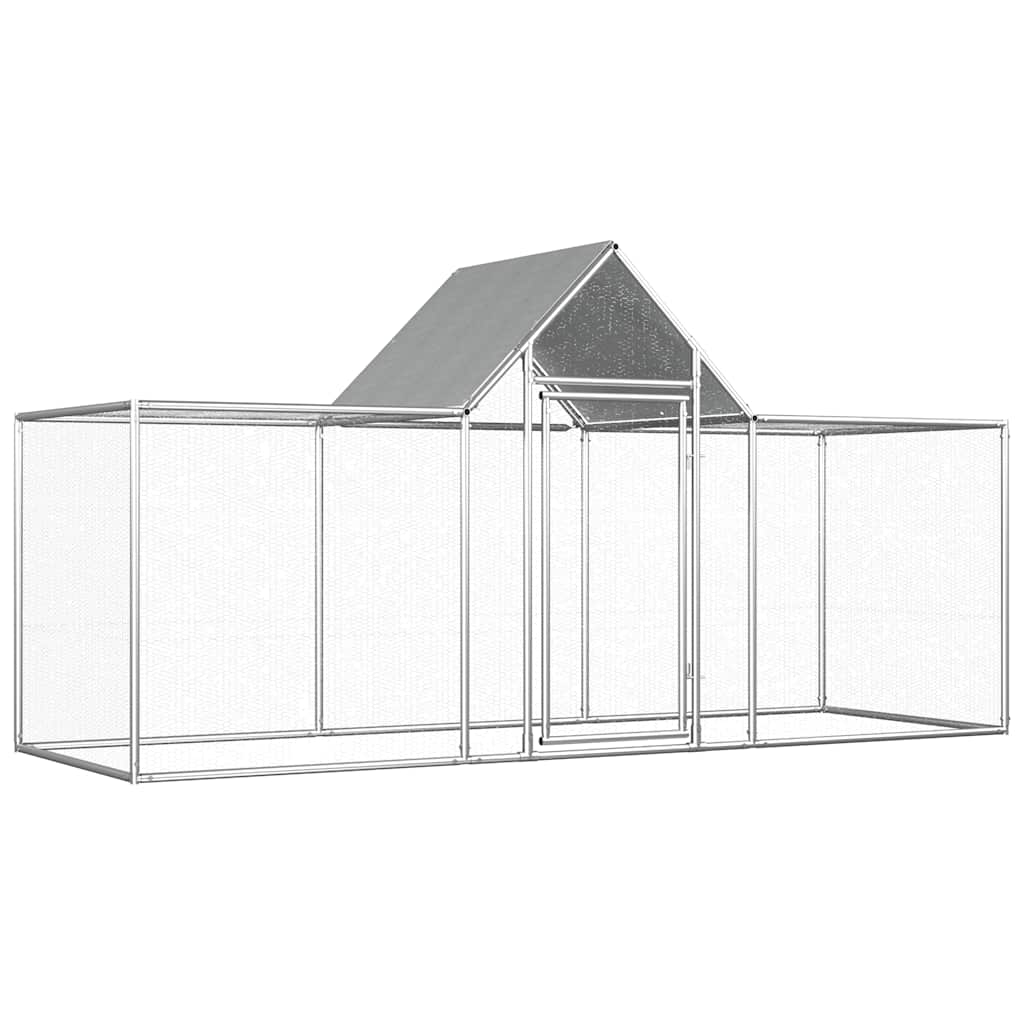 Chicken Coop 3X1X1.5 M Galvanised Steel