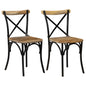 Cross Chairs 2 Pcs White Solid Mango Wood