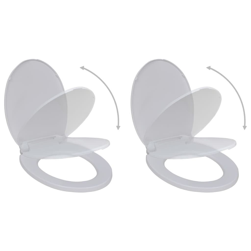 Toilet Seats With Soft Close Lids 2 Pcs Plastic White
