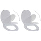 Toilet Seats With Soft Close Lids 2 Pcs Plastic White